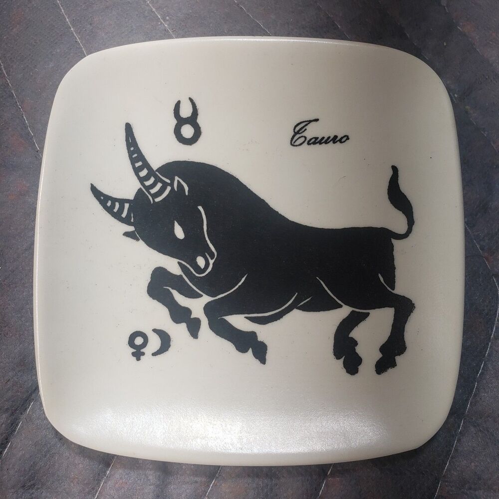 Vintage Morflast Industria Argentina Taurus Zodiac Plate Tray Dish 4.25"